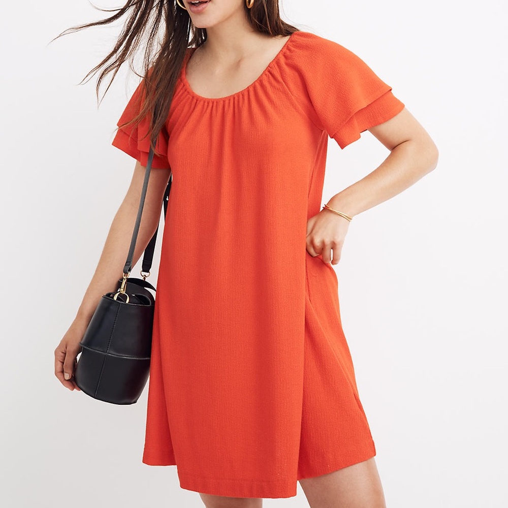 NEW Madewell Texture & Thread Tiered Sleeve Dress *772